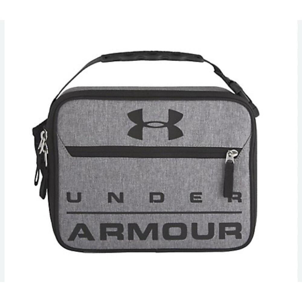 Under Armour Thermos Insulated Lunch Box Duffle Grey Black Handle, Hard Bag